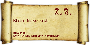 Khin Nikolett névjegykártya